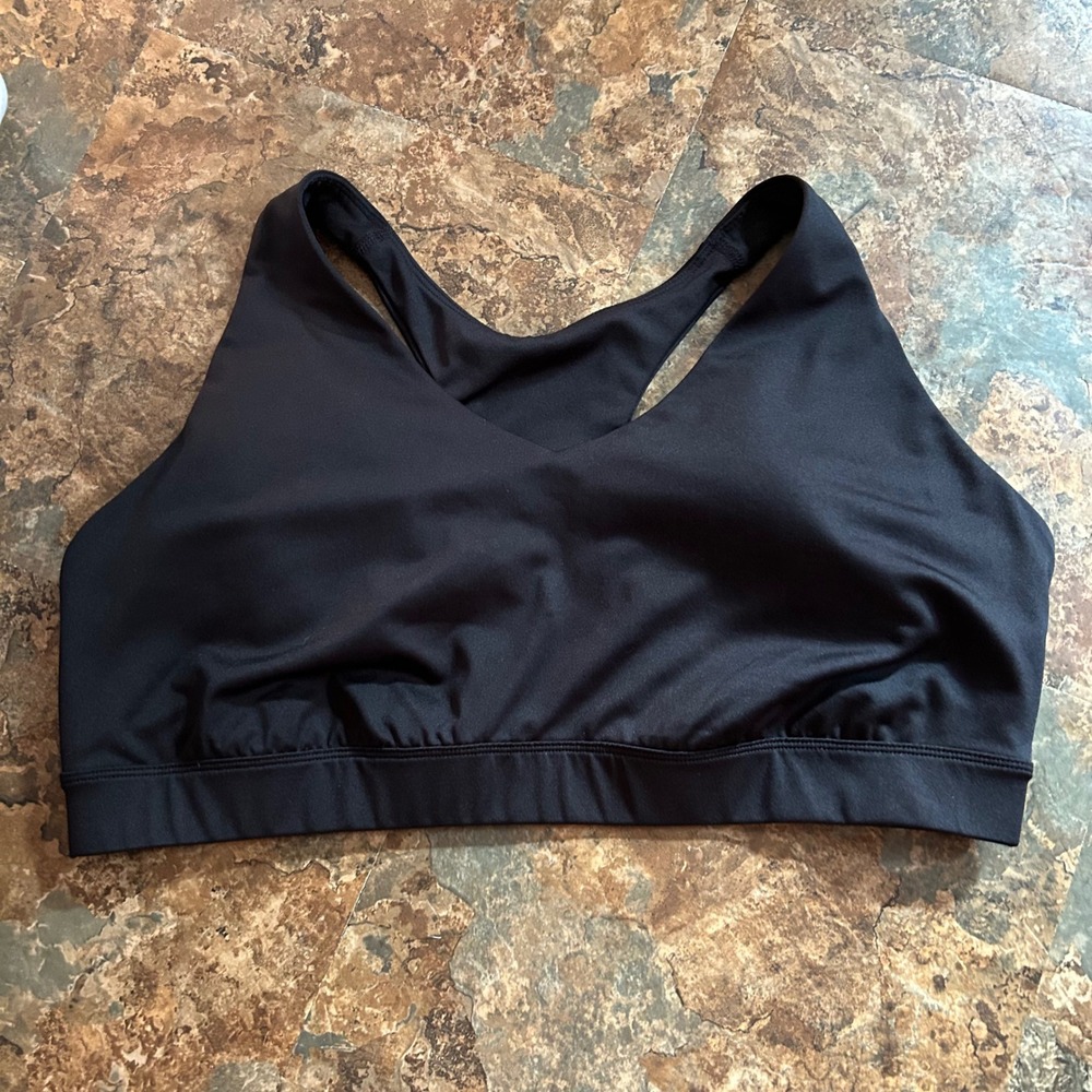 Tek Gear Wireless Racerback Sports Bra Womens Size 2X Black Wirefree Pull Over